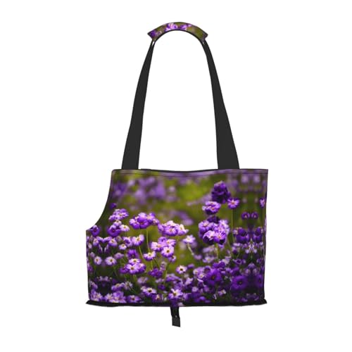 Transportbox für mittelgroße Katzen und Welpen, zusammenklappbar, weiche Seiten, für U-Bahn/Einkaufen/Wandern, viele violette Blumen Transportbox für mittelgroße Katzen und Welpen, zusammenklappbar, weiche Seiten, für U-Bahn/Einkaufen/Wandern, viele violette Blumen von KoNsev