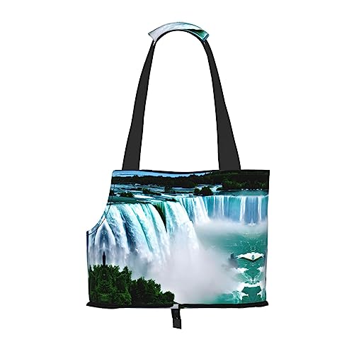Weiche Seiten, zusammenklappbare Haustier-Reisetasche für mittelgroße Katzen und Welpen, für U-Bahn/Einkaufen/Wandern, Niagara-Druckdruck Weiche Seiten, zusammenklappbare Haustier-Reisetasche für mittelgroße Katzen und Welpen, für U-Bahn/Einkaufen/Wandern, Niagara-Druckdruck von KoNsev