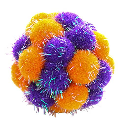 5,1 cm großes Haustier-Plüschball-Spielzeug, buntes Ball-Spielzeug, Hüpfball, Jagen, Kauen, Spielzeug, mehrfarbige Auswahl, Ball, Katzen, Fangen, Werfen von Kobeleen