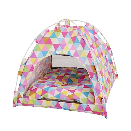 Katzenzeltbett für drinnen, für Katzen, kleine Hunde, Kühlbett, Haus, Tipi-Zeltbett, Foto-Requisiten, Geschenk für Sommer-Tipi von Kobeleen