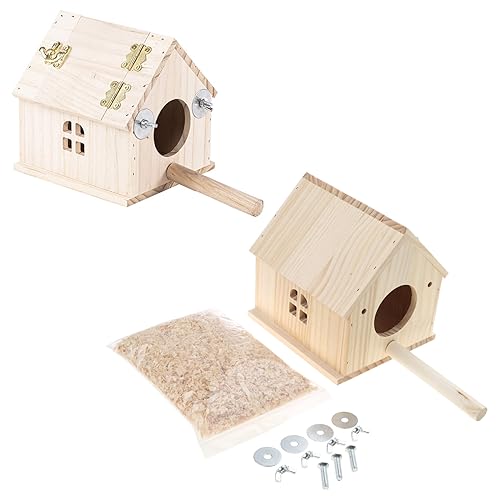 Papageienzuchtbox zum Aufhängen, Vogelnest, Vogelkäfighaus, Holz, Paarungsbox für Lovebird, Sittiche, Nymphensittiche, Wellensittiche, Sittiche von Kobeleen