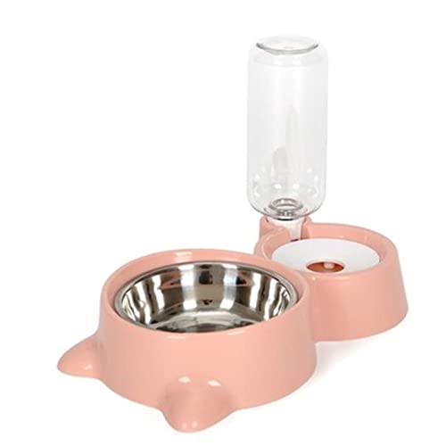 Pet Automatische Feeder Waterer Set Hundefutter Wasser Schüssel Edelstahl Schüssel Schwerkraft Nachfüllt Wasser Flasche Spender von Kobeleen