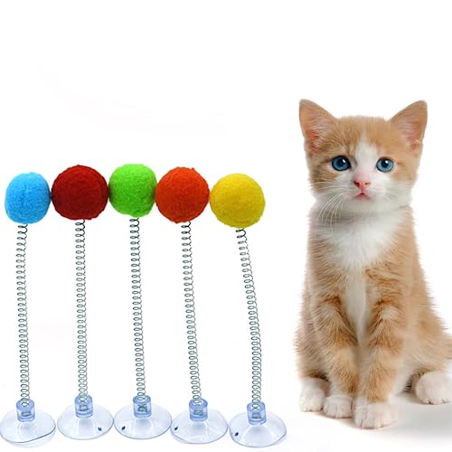 Koboko 5 Stück Katzenspielzeug Selbstbeschäftigung,Katzen Spielzeug,Kunststoff Spiralfedern,Spirale Katzen Spielzeug,Spring Spirale für Katze,Breit Bunte Spiralfedern（Zufällige Farbe） von Koboko