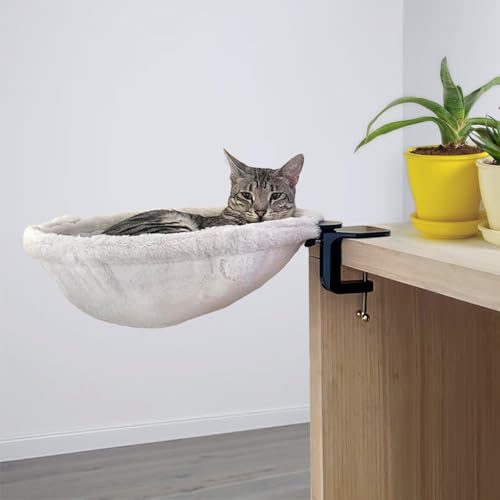 Kobuddy Katzen-Schreibtischbett, weicher Kunstfellstoff, Stahlrahmen, verstellbar, Katzenregal Bett für Indoor-Katzen, perfekte Katzenhängematte für Ihren Schreibtisch, unterstützt bis zu 22,7 kg, Kobuddy Katzen-Schreibtischbett, weicher Kunstfellstoff, Stahlrahmen, verstellbar, Katzenregal Bett für Indoor-Katzen, perfekte Katzenhängematte für Ihren Schreibtisch, unterstützt bis zu 22,7 kg, von Kobuddy