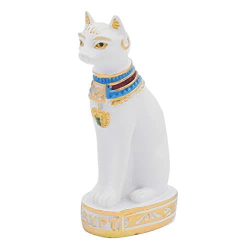 Kocris Casa Ägypten Bastet Aquarium Dekoration Klein Ornament Fischbecken Terrarium Deko Décor Zubehör Geschenk Dekor Dekofigur Figur Statue Skulptur (Bastet White Small) von Kocris Casa