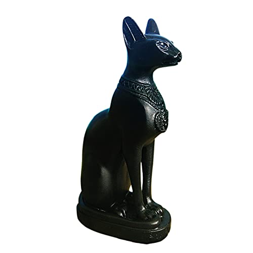 Kocris Casa Ägypten Bastet Fischbecken Terrarium Deko Aquarium Décor Klein Dekoration Zubehör Figur Statue Ornament Sammlerstücke Skulptur Geschenk Dekor Dekofigur Tischdeko (Cat Bastet Black) von Kocris Casa