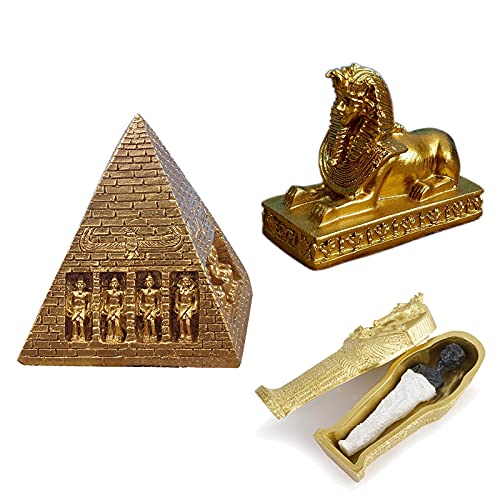 Kocris Casa Antike Ägypten Reptilien Tank Dekorationen Dekor (Set von 3) Pyramide Sphinx Statue Mama Skulptur Reptilien Schildkröte Eidechse Spinne Tanks Terrarium Dekor Ornament Haustier von Kocris Casa