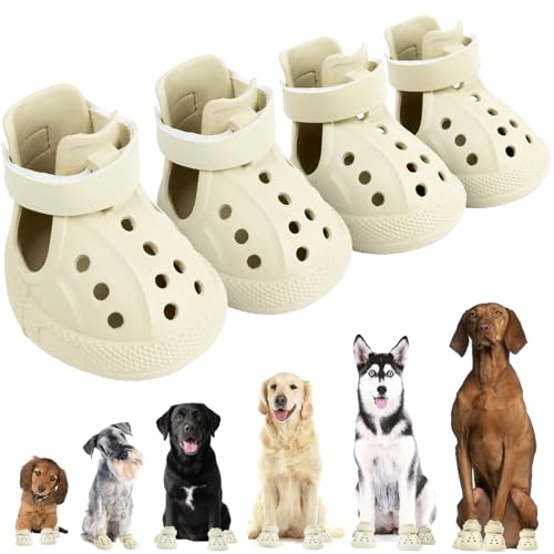 KodMtiz Hundeschuhe für heißen Gehweg, 5,5 cm (L) x 4,8 cm (B), Beige, 4 Stück von KodMtiz