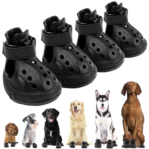 KodMtiz Hundeschuhe für heißen Gehweg, 5,5 cm (L) x 4,8 cm (B), Schwarz, 4 Stück von KodMtiz