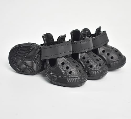 KodMtiz Hundeschuhe für heißen Gehweg, 7,5 cm (L) x 6,9 cm (B), Schwarz, 4 Stück von KodMtiz