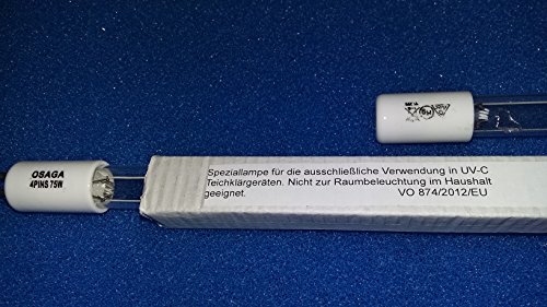 Koi-boerse UVC 75 Watt Röhre OSAGA Entkeimungslampe T5 19x842mm 4 Pin Singlend 75 Watt UV-C TUV36 T5 HO 4P-SE Koi-boerse UVC 75 Watt Röhre OSAGA Entkeimungslampe T5 19x842mm 4 Pin Singlend 75 Watt UV-C TUV36 T5 HO 4P-SE von Koi-boerse