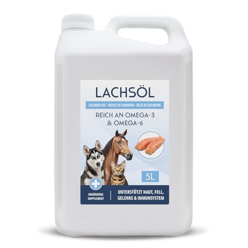 5000ml Premium Lachsöl für Hunde, Katzen und Pferde | Reich an Omega 3 & 6 Fettsäuren - 100% Natürliches Fischöl im 5 Liter Kanister 5000ml Premium Lachsöl für Hunde, Katzen und Pferde | Reich an Omega 3 & 6 Fettsäuren - 100% Natürliches Fischöl im 5 Liter Kanister von Koi- und Bonsaipark Herdecke