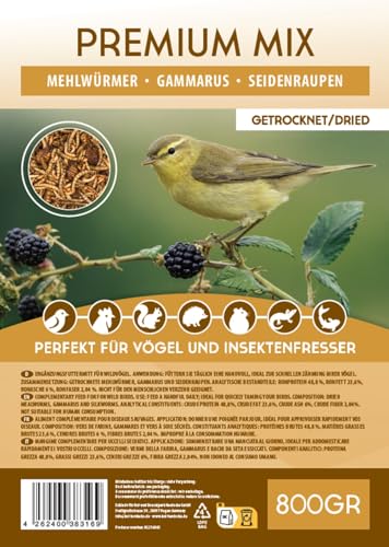Premium Insektenmischung, 5 Liter Eimer ≈ 800g, Vogelfutter,Igelfutter, Rennmausfutter, Hamsterfutter, Rattenfutter, Eidechsenfutter - Mehlwürmer, Gammarus, Seidenraupen Premium Insektenmischung, 5 Liter Eimer ≈ 800g, Vogelfutter,Igelfutter, Rennmausfutter, Hamsterfutter, Rattenfutter, Eidechsenfutter - Mehlwürmer, Gammarus, Seidenraupen von Koi- und Bonsaipark Herdecke