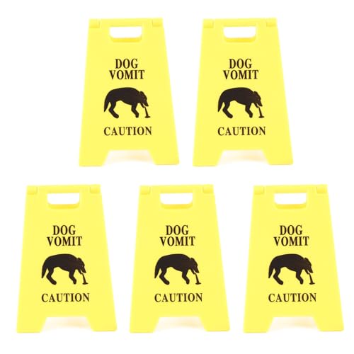 Koieam 5pcs Katzen Erbrochenes Zeichen Lustige langlebige Wasserdichtungsabbeutel -Kunststoff -Warnung Erbrechen Schild 2.64 x 3,94in (Hund) von Koieam