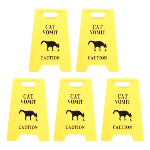Koieam 5pcs Katzen Erbrochenes Zeichen Lustige langlebige Wasserdichtungsabbeutel -Kunststoff -Warnung Erbrechen Schild 2.64 x 3,94in (Katze) von Koieam