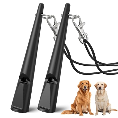 Kolamom 2 Stück Hundepfeife für Rückruf, Hundepfeife Hochfrequenz Lautlos mit Pfeifenband, Genormter Frequenz, Hörbar & Weitreichend, Erziehungshilfen für Hunde der Perfekte Rückruf von Kolamom