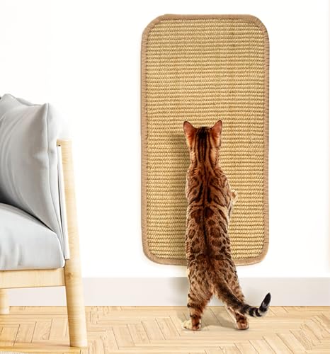 Kratzmatte Katze Natürliche Sisal Teppich, Kratzteppich Katzenkratzmatte für Schützt Teppiche&Sofas, Kratzpads für Katzen Klettverschluss+Doppelseitige Klebefixierung Design, 50x25 cm Kratzmatte Katze Natürliche Sisal Teppich, Kratzteppich Katzenkratzmatte für Schützt Teppiche&Sofas, Kratzpads für Katzen Klettverschluss+Doppelseitige Klebefixierung Design, 50x25 cm von Kolamom