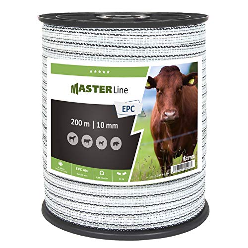 Koll Living Weidezaunband EPC-Line 200m, 10mm - ideal geeignet für die Einzäunung von Rindern, Pferden und Ponys, sowie zur Wildabwehr - nur 0,18 Ohm/m von Koll Living