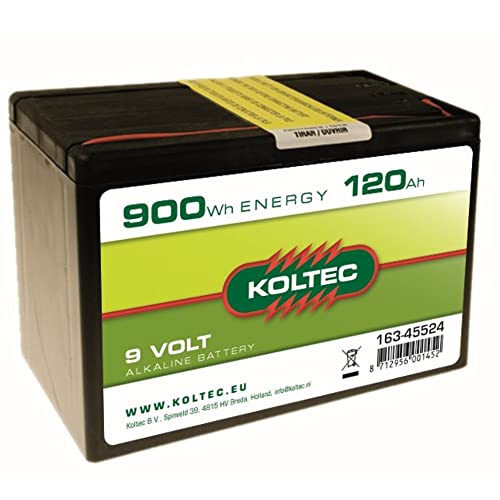 Koltec Alkaline 120Ah - 9V Weidezaunbatterie, Trockenbatterie, Batterie für Weidezäune und Elektrozäune von Koltec