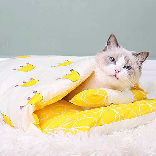 Katzenbett Katzenschlafsack Flauschig Winter Geschlossen Abnehmbare, Waschbare Katzenhöhle Katzenmatte Warm Haustierstreu Haustierbett Für Katzen von Koly-Hundebett