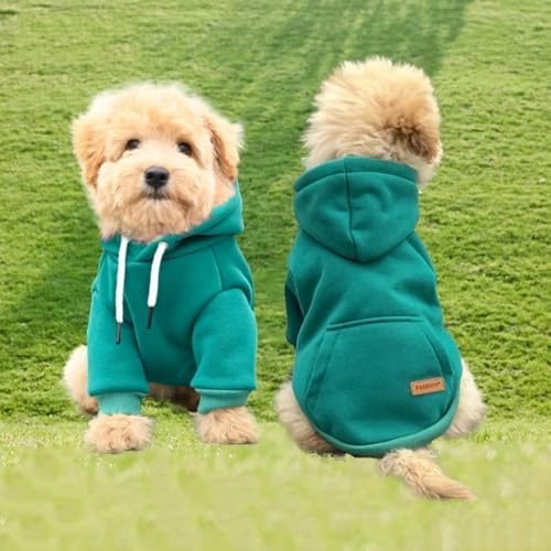 Komost Hunde-Kapuzenpullover für kleine und mittelgroße Hunde, Haustier-Sweatshirts mit Tasche, warme Winterkleidung, kalte Pullover für Welpen, Hund (Größe M) von Komost