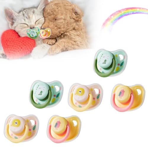 3/6Pcs Pet Dog Silicone Pacifier - Dog Pacifier Chew Toy, Dog Pacifier, Puppy Pacifier for Small Dogs, Puppy Pacifier for Small, Puppy Kitten Calming Pacifier, Chew Toys for Small Dogs (6Pcs) von Konenbra