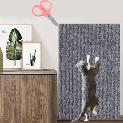 Cuttable Size Asisumption Cat Scratching Mat, 39.4’’ X 11.8’’ Cat Scratching Mat - Protecting Furniture, Trimmable Self-Adhesive Cat Couch Protector, for Wall Furniture (Light Gray, 11.8 * 39.4in) von Konenbra