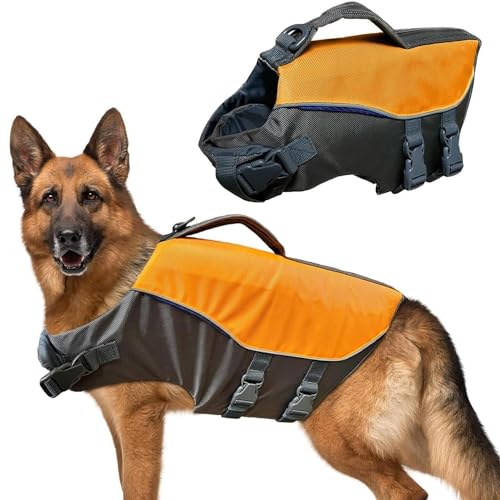 Aqua Pro Schwimmweste für Hunde, Schwimmhilfe mit Sicherheitsgriff, verstellbar, bequem, langlebig, Schutzmantel mit hohem Auftrieb, Größe L von KONG