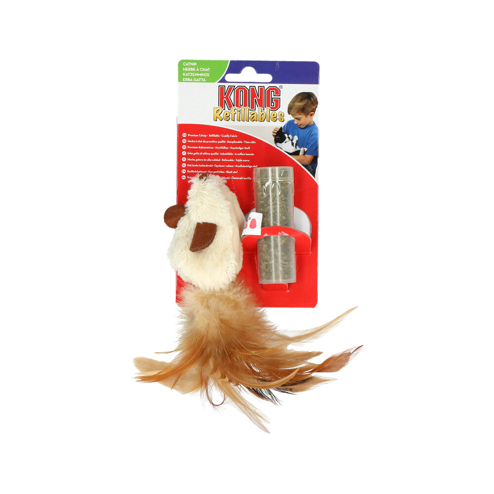 KONG Cat Refillable Catnip Feather Mouse - 16,51 cm von Kong