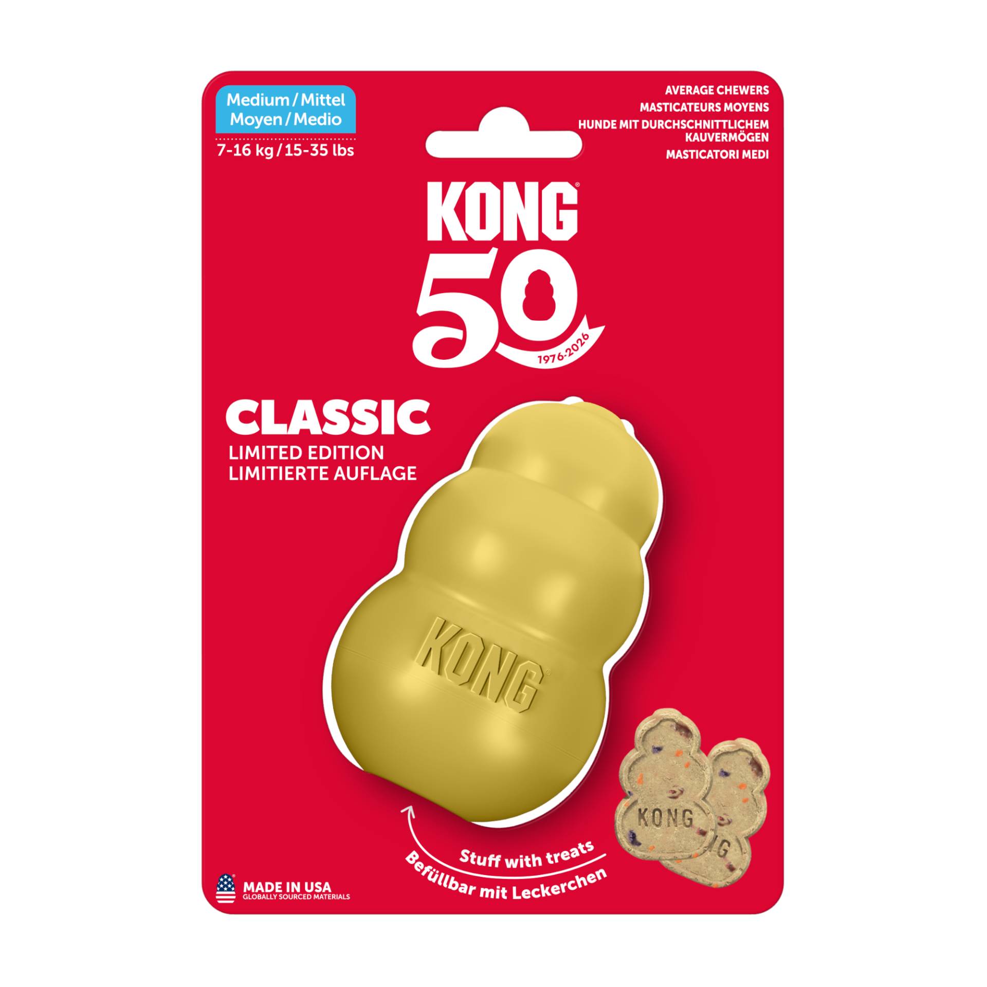 KONG Classic Gold - Größe M: ca. Ø 5,5 x H 9 cm KONG Classic Gold - Größe M: ca. Ø 5,5 x H 9 cm von Kong