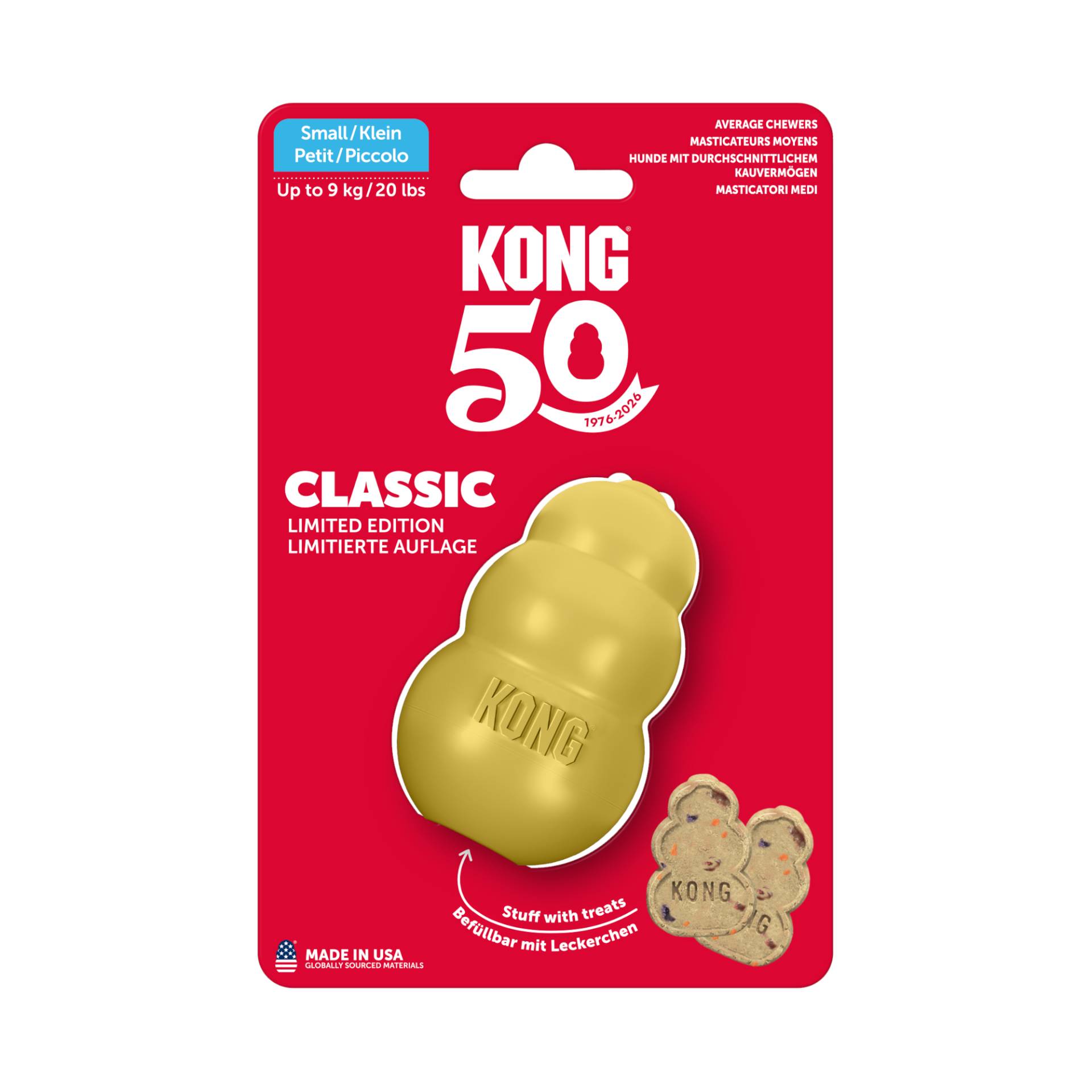 KONG Classic Gold - Größe S: ca. Ø 4,5 x H 7,5 cm KONG Classic Gold - Größe S: ca. Ø 4,5 x H 7,5 cm von Kong