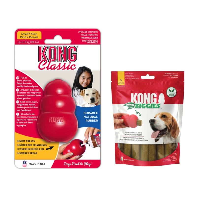 KONG Classic - KONG S (7 cm) + Kong Ziggies Enhanced (198 g) von Kong