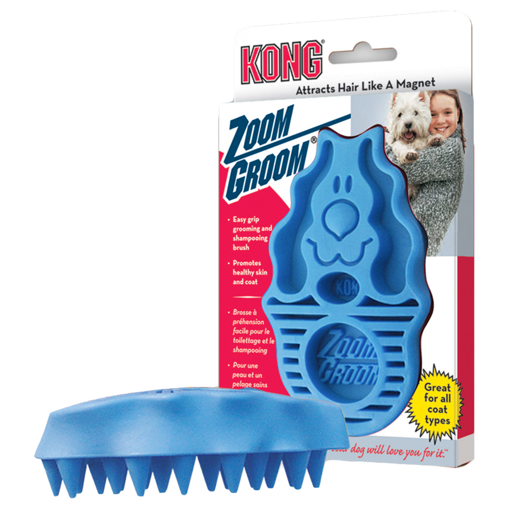 KONG Dog Massagebürste Zoom Groom - L 12 x B 7,5 x H 4 cm von Kong