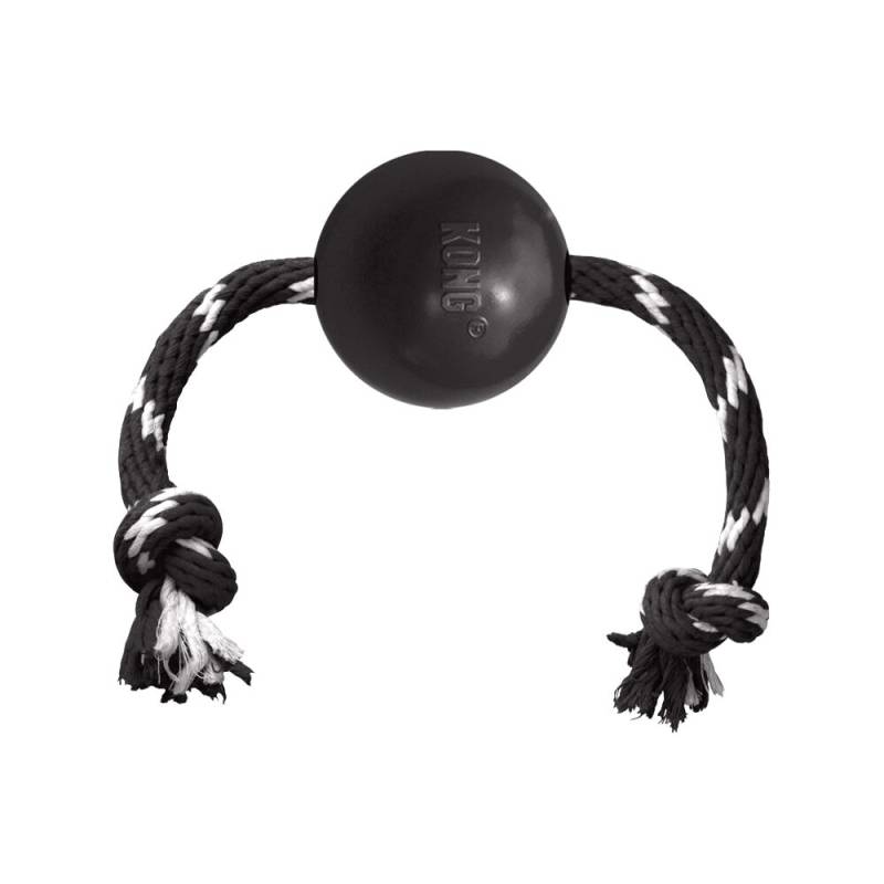 KONG Extreme Ball mit Seil - Large - Schwarz / Weiß KONG Extreme Ball mit Seil - Large - Schwarz / Weiß von Kong