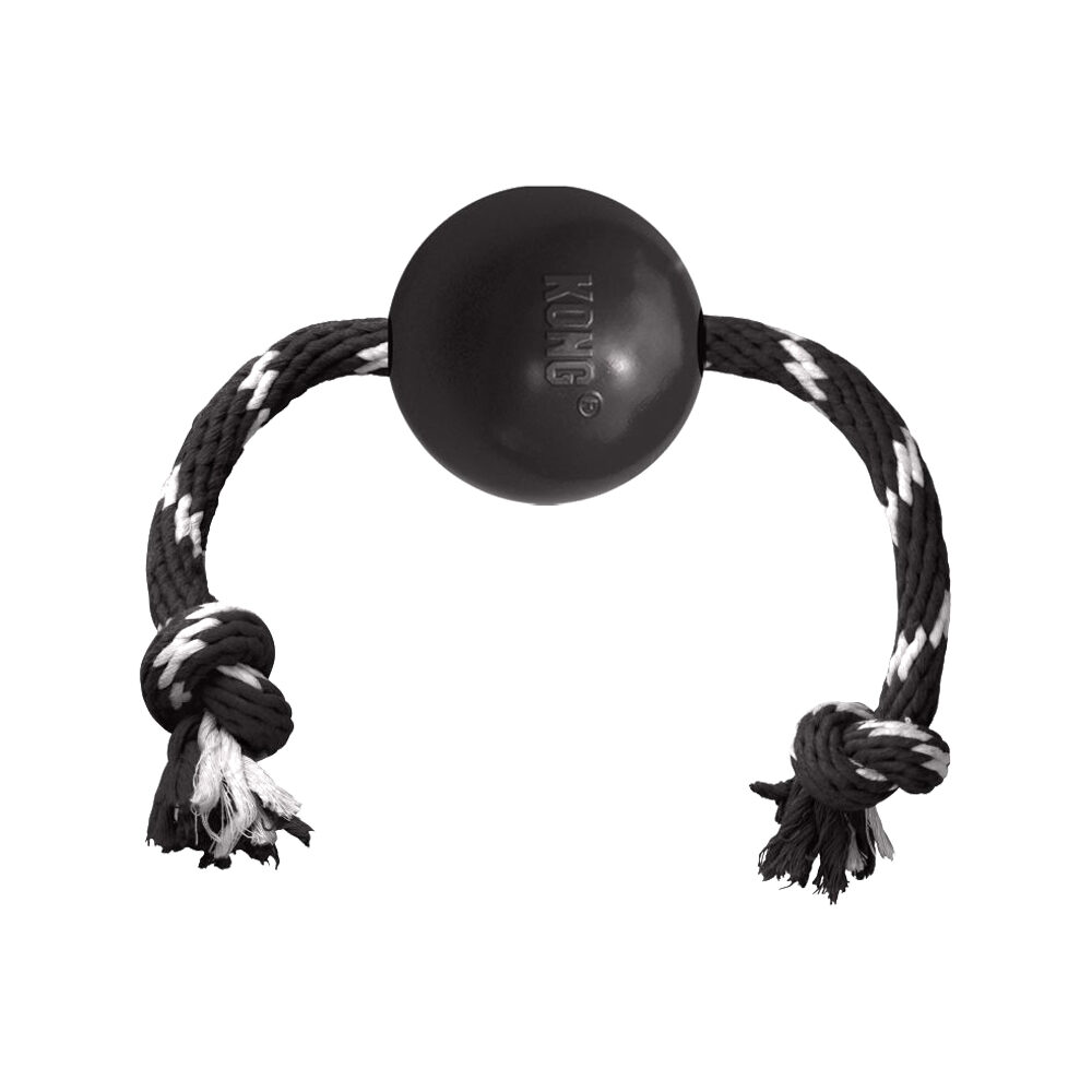 KONG Extreme Ball mit Seil - Large - Schwarz / Weiß KONG Extreme Ball mit Seil - Large - Schwarz / Weiß von Kong