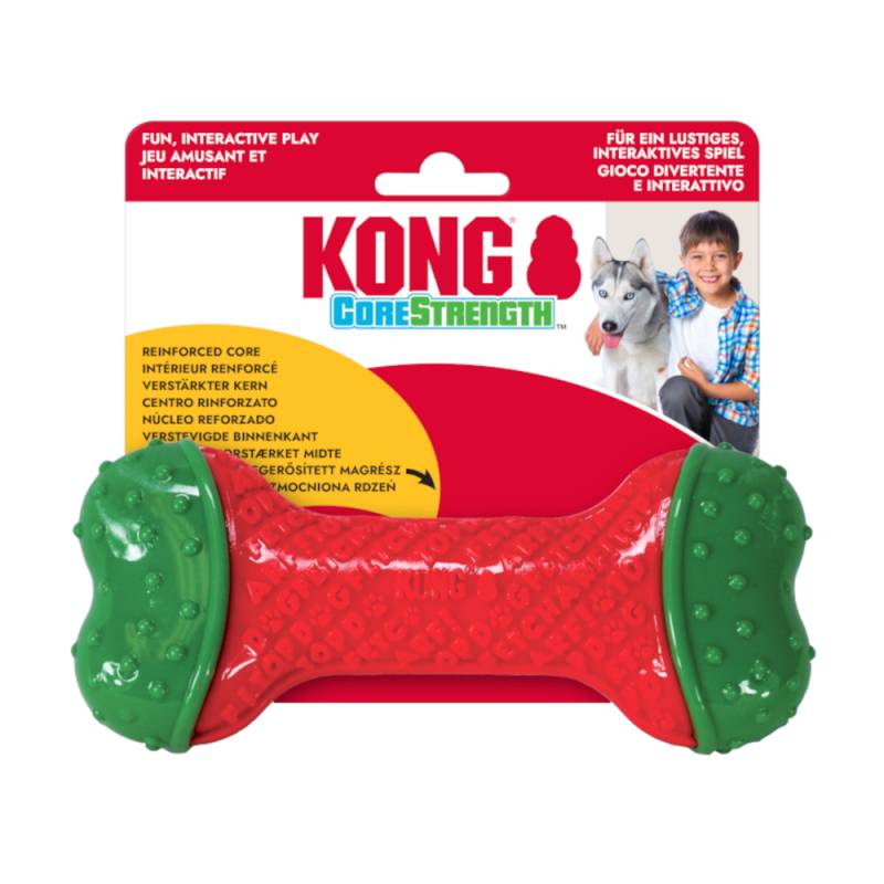 KONG Holiday CoreStrength Knochen - Größe M/L: ca. L 17,8 x B 7,6 x H 3,8 cm von Kong