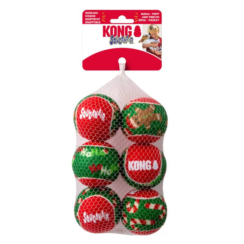 KONG Holiday SqueakAir Bälle, 6 Stück - Größe M: Ø 6,3 cm KONG Holiday SqueakAir Bälle, 6 Stück - Größe M: Ø 6,3 cm von Kong