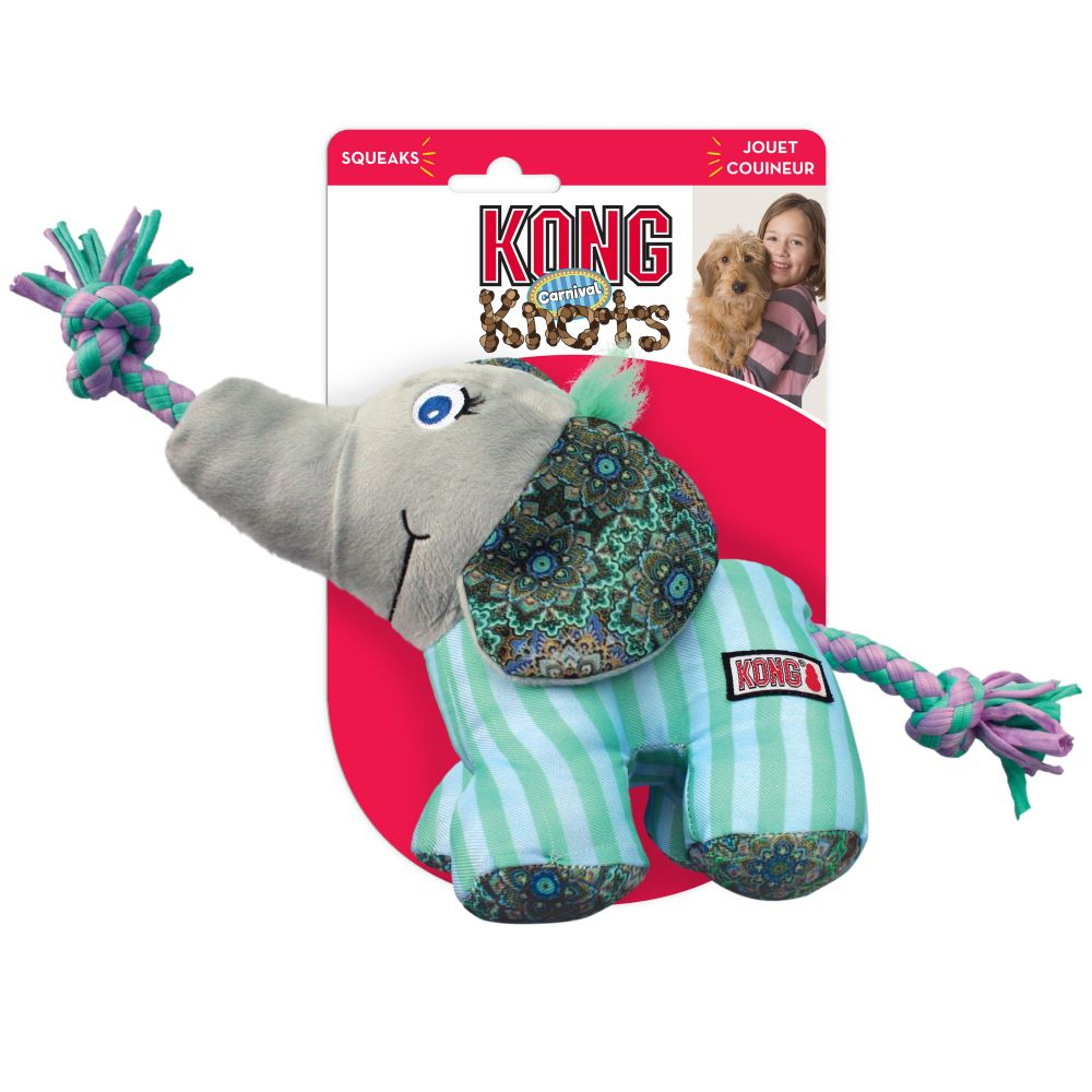 KONG Knots Carnival Elephant - Größe S/M: L 9 x B 17 x H 13 cm von Kong