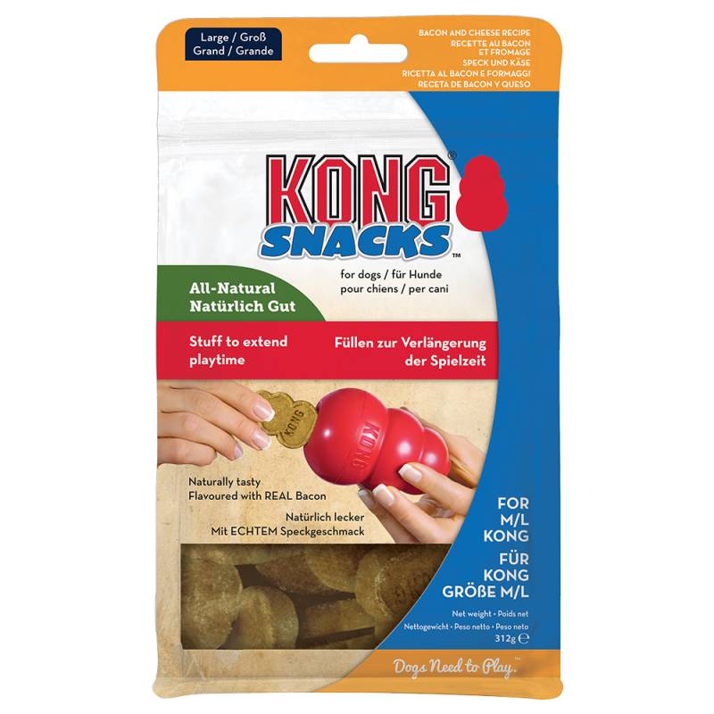 KONG Snacks Bacon & Cheese -  Sparpaket: 4 x 312 g (Größe L) von Kong