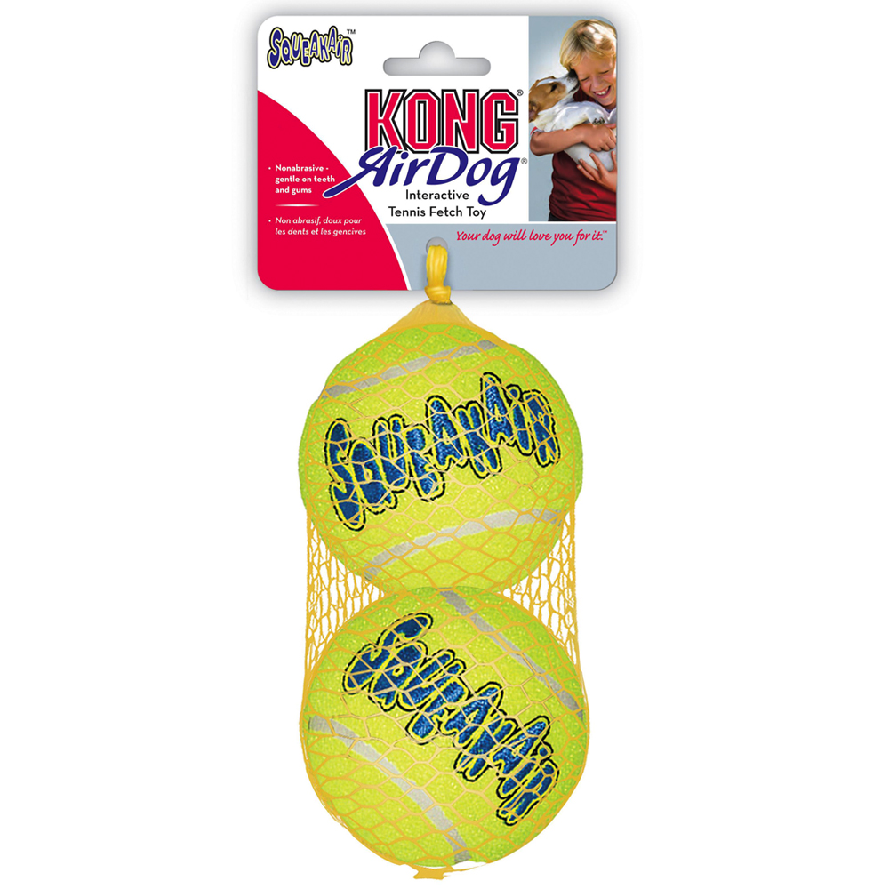 KONG Tennisbälle mit Quietscher - 2 x 2er Pack L im Sparset von Kong