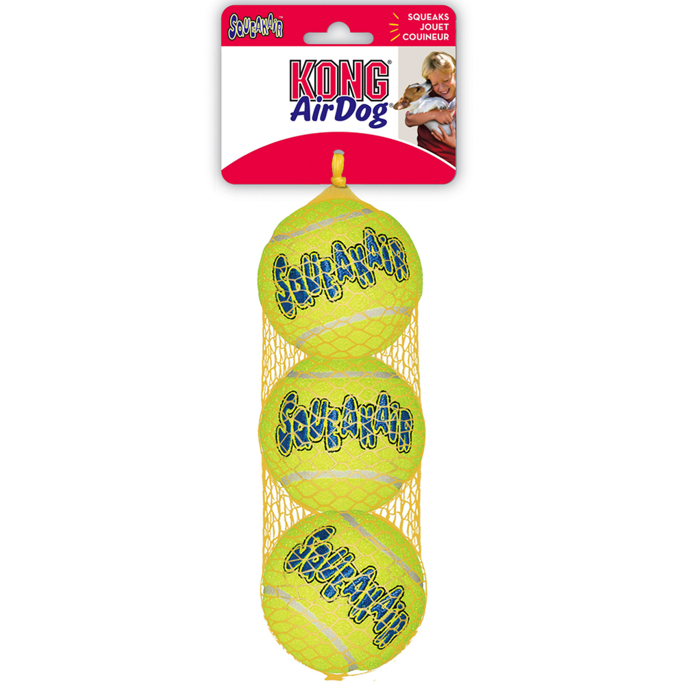 KONG Tennisbälle mit Quietscher - 3er Pack, M: Ø 6 cm von Kong
