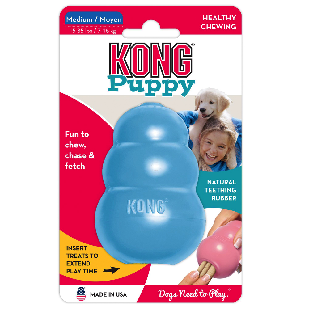 KONG Welpenspielzeug - M, blau von Kong