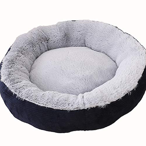 Beruhigendes Hundebett, warm, gemütlich, für Welpen, Katzen, Sofa, verschleißfest, weich, atmungsaktiv, mit abnehmbarem und abnehmbarem Kissen, Marineblau, 50 x 16 cm von KongEU