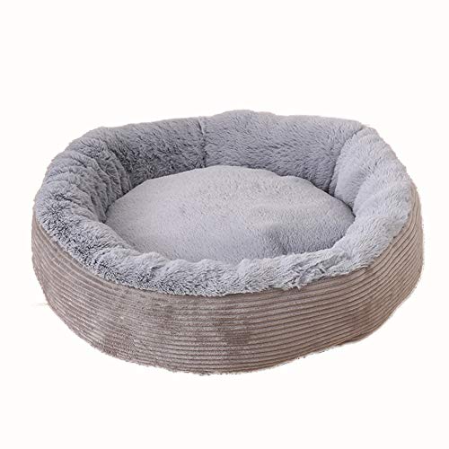 Beruhigendes Hundebett, warm, gemütlich, für Welpen, Katzen, Sofa, verschleißfest, weich, atmungsaktiv, mit abnehmbarem und abnehmbarem Kissen, grau, 60 x 17 cm von KongEU