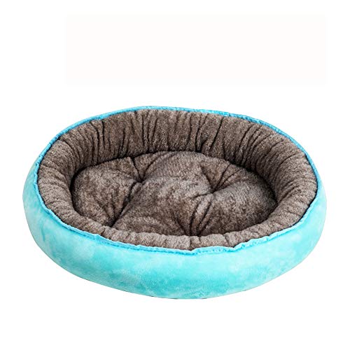 Haustier-Sofa, oval, Donut, beruhigendes Bett, weich, warm, bequem, atmungsaktiv, für Welpen, Katzen, Höhle, Bett, niedlich, für besseren Schlaf, Blau, 50 x 43 cm von KongEU