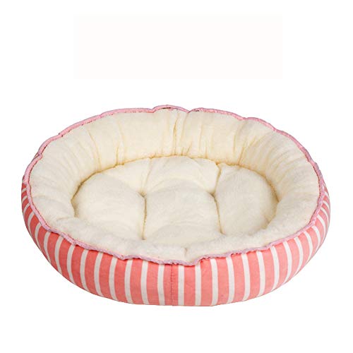 Haustier-Sofa, oval, Donut, beruhigendes Bett, weich, warm, bequem, atmungsaktiv, für Welpen, Katzen, Haustierbett für besseren Schlaf, Pink, 70 x 60 cm von KongEU