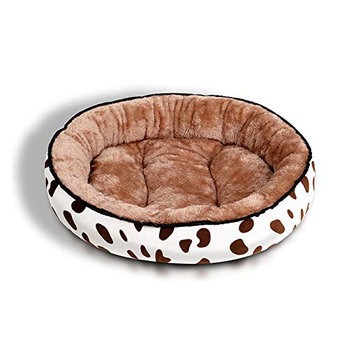 Haustier-Sofa, oval, Donut, beruhigendes Bett, weich, warm, bequem, atmungsaktiv, für Welpen, Katzen, Haustierbett für besseren Schlaf, Kaffee, 70 x 60 cm von KongEU