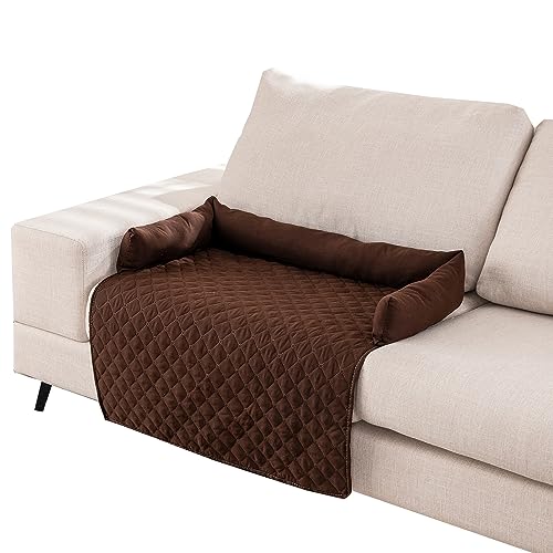 Hunde und Katzen, Haustierkissen, Hundebett für Schlafsofa, weich, große Katze, Hund, Haustier, Schlafmatte, wasserdicht, rutschfest, Sofabezug, Möbelschutz Pad (90 x 120 cm, Braun) von Kongdson