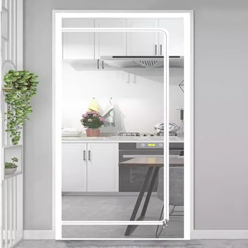Kongdson Fliegengitter für Balkon, Terrasse, Balkon, Katzenschutz, Tür, Anti-Moskito-Tür, Fliegengitter-Tür, einfach zu bedienen (90 x 210 cm, Weiß) von Kongdson