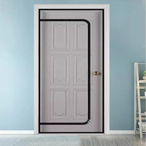 Kongdson Fliegengitter für Schlafzimmer, Balkon, Fliegengitter mit Reißverschluss, Luftzirkulation, Fliegengitter, Katzen-Haustierschutz, Türgitter (70 x 220 cm, Schwarz-D) von Kongdson